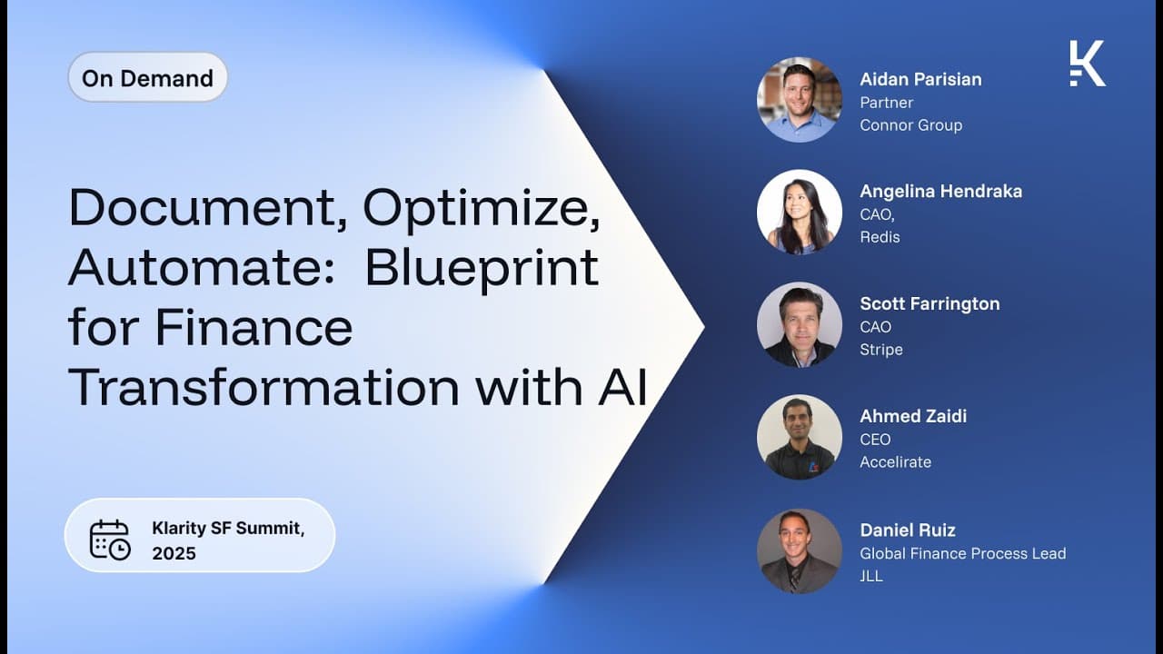 Document, Optimize, Automate: Blueprint for Finance Transformation with AI