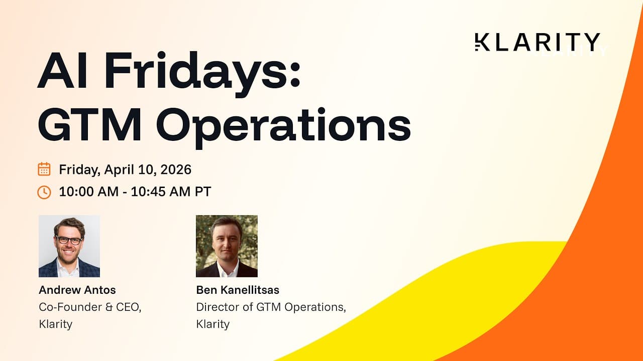 AI Fridays: GTM Operations — The Practical AI-Native Playbook